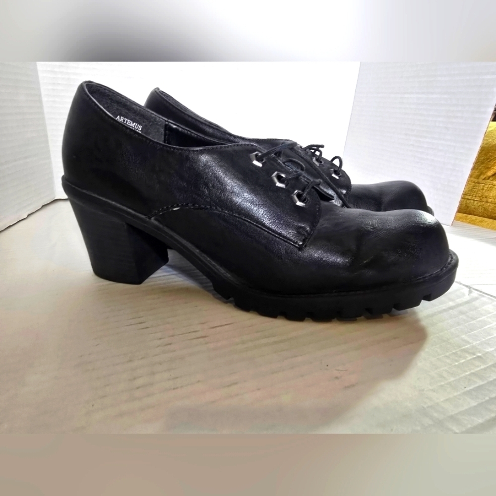 Women's Jellypop ARTEMUS Chunky Heel Black Sneaker Shoe Size 9